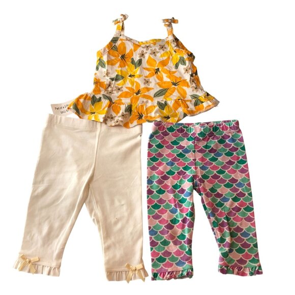 Baby Girls 6m 3 Piece Clothing Lot Pants Top - Picture 2 of 3